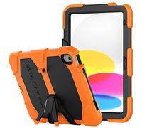 TECHGEAR G-SHOCK Étui pour iPad 11 2025 (A16), iPad 10 2022 (11e/10ème génération) Coque Rigide Protection Antichoc avec Support Amovible Coque - Housse pour Enfants Écoles Ouvriers Bâtiments - Orange