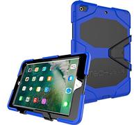 TECHGEAR G-Shock Étui pour iPad 9.7 Pouces (2017/2018) Housse Coque Rigide, Très Haute Protection Anti-Choc avec Support Amovible Compatible pour iPad 9,7 Pouces (5ème et 6ème gén) [Bleu]
