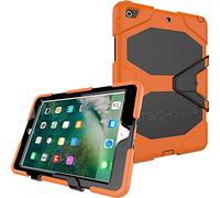 TECHGEAR G-Shock Étui pour iPad 9.7 Pouces (2017/2018) Housse Coque Rigide, Très Haute Protection Anti-Choc avec Support Amovible Compatible pour iPad 9,7 Pouces (5ème et 6ème gén) [Orange]