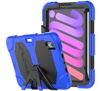 TECHGEAR G-Shock Étui pour iPad Mini 7 / Mini 6 (7ème / 6ème Génération) Coque Rigide, Haute Protection Antichoc avec Support Amovible Coque - Housse pour Enfants Écoles Ouvriers Bâtiments - Bleu