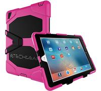 TECHGEAR G-Shock Étui pour iPad Pro 9.7 Pouces - Housse Coque Rigide, Très Haute Protection Anti-Choc avec Support Amovible Compatible pour iPad Pro 9.7 Pouces [Rose]