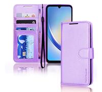 TECHGEAR Galaxy A34 5G Etui Portefeuille en Cuir, Housse de Protection Flip avec Porte-Cartes Portefeuille, Support et Dragonne - Cuir PU Lavande avec Fermeture Magnétique Conçu pour Samsung A34 5G