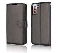 TECHGEAR Galaxy S22 Étui Portefeuille en Cuir, Housse de Protection avec Porte-Cartes, Support et Dragonne - Cuir PU Noir avec Fermeture Magnétique Conçu pour Samsung S22 5G
