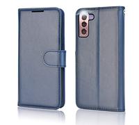 TECHGEAR Galaxy S22 Étui Portefeuille en Cuir, Housse de Protection avec Porte-Cartes, Support et Dragonne - Cuir PU Bleu avec Fermeture Magnétique Conçu pour Samsung S22 5G