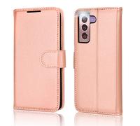 TECHGEAR Galaxy S22 Plus Étui Portefeuille en Cuir, Housse de Protection avec Porte-Cartes, Support et Dragonne - Cuir PU Rose Gold avec Fermeture Magnétique Conçu pour Samsung S22 Plus 5G