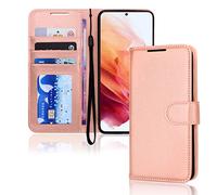 TECHGEAR Galaxy S23 Étui Portefeuille en Cuir, Housse de Protection avec Porte-Cartes, Support et Dragonne - Cuir PU Rose Gold avec Fermeture Magnétique Conçu pour Samsung S23 5G