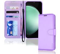 TECHGEAR Galaxy S23 FE Étui portefeuille en cuir PU avec fermeture magnétique pour Samsung Galaxy S23 FE 5G avec porte-cartes et support Violet