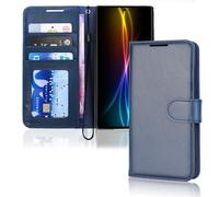 TECHGEAR Galaxy S23 Ultra Étui Portefeuille en Cuir, Housse de Protection avec Porte-Cartes, Support et Dragonne - Cuir PU Bleu avec Fermeture Magnétique Conçu pour Samsung S23 Ultra 5G