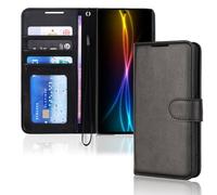 TECHGEAR Galaxy S23 Ultra Étui Portefeuille en Cuir, Housse de Protection avec Porte-Cartes, Support et Dragonne - Cuir PU Noir avec Fermeture Magnétique Conçu pour Samsung S23 Ultra 5G