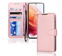 TECHGEAR Galaxy S23 Ultra Étui Portefeuille en Cuir, Housse de Protection avec Porte-Cartes, Support et Dragonne - Cuir PU Rose avec Fermeture Magnétique Conçu pour Samsung S23 Ultra 5G
