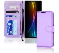 TECHGEAR Galaxy S23 Ultra Étui Portefeuille en Cuir, Housse de Protection avec Porte-Cartes, Support et Dragonne - Cuir PU Lavande avec Fermeture Magnétique Conçu pour Samsung S23 Ultra 5G