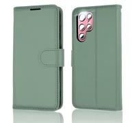 TECHGEAR Galaxy S23 Ultra Étui Portefeuille en Cuir, Housse de Protection avec Porte-Cartes, Support et Dragonne - Cuir PU Vert avec Fermeture Magnétique Conçu pour Samsung S23 Ultra 5G