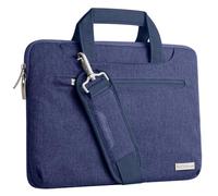 TECHGEAR Housse Urban Dash pour PC Portables 11" - 12.3" - Sacoche Multi-Fonctionnelle avec Bandoulière, Sangle Attache Bagage et Poignées Suppressibles, Housse Organisatrice avec Poches [Bleu]