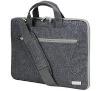 TECHGEAR Housse Urban Dash pour PC Portables 12.8" - 13.3" - Sacoche Multi-Fonctionnelle avec Bandoulière, Sangle Attache Bagage et Poignées Suppressibles, Housse Organisatrice avec Poches [Gris]