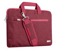 TECHGEAR Housse Urban Dash pour PC Portables 12.8" - 13.3" - Sacoche Multi-Fonctionnelle avec Bandoulière, Sangle Attache Bagage et Poignées Suppressibles, Housse Organisatrice avec Poches [Rouge]