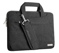 TECHGEAR Housse Urban Dash pour PC Portables 14" - 14.6" - Sacoche Multi-Fonctionnelle avec Bandoulière, Sangle Attache Bagage et Poignées Suppressibles, Housse Organisatrice avec Poches [Noir]