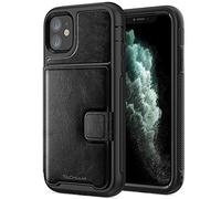TECHGEAR iPhone 11 Coque, Robuste Coque Housse de Protection Anti-Choc 360 avec Porte-Carte et Support Compatible avec iPhone 11 - Noir