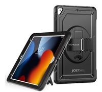 TECHGEAR JOLT-SHELL - Coque pour Apple iPad 10,2" et 10,5" - Coque résistante aux chocs avec support rotatif à 360° et dragonne - Noir