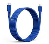 TECHGEAR Long 2m Câble USB C vers USB C 60 W, Câble tressé de Type C vers C Charge Rapide Compatible avec iPhone 15, iPad Pro, MacBook, Samsung S24/S23/A14/A15/A25/A35/A34/A55/A54/A05s/A04s, etc