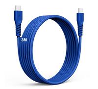 TECHGEAR Long 3m Câble USB C vers USB C 60 W, Câble tressé de Type C vers C Charge Rapide Compatible avec iPhone 15, iPad Pro, MacBook, Samsung S24/S23/A14/A15/A25/A35/A34/A55/A54/A05s/A04s, etc
