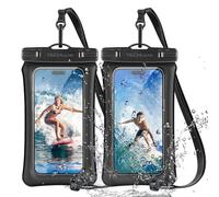 TECHGEAR Lot de 2 étuis flottants IPX8 pour la natation, sac étanche pour téléphone avec cordon compatible avec iPhone 16e, 16, 15, 14, 13, 12, Samsung Galaxy S25, S24, S23 Ultra A16, A35, A26, etc