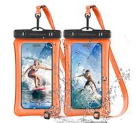 TECHGEAR Lot de 2 étuis flottants IPX8 pour la natation, sac étanche pour téléphone avec cordon compatible avec iPhone 16e, 16, 15, 14, 13, 12, Samsung Galaxy S25, S24, S23 Ultra A16, A35, A26, etc