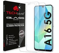 TECHGEAR Lot de 2 films de protection d'écran en verre trempé compatibles avec Samsung Galaxy A16 5G, bords arrondis, dureté 9H, clarté cristalline, résistant aux rayures, sans bulles