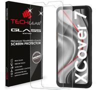 TECHGEAR Lot de 2 protections d'écran en verre pour Samsung Galaxy Xcover 7/XCover 7 Pro - Bords arrondis 2,5D - Dureté 9H - Clarté cristalline - Résistant aux rayures - Sans bulles