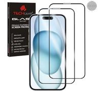 TECHGEAR Lot de 2 protections d'écran en verre trempé 3D pour iPhone 15/16 [couverture complète]