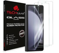 TECHGEAR Lot de 2 protections d'écran en verre trempé pour Samsung Galaxy Z Fold 5 - Bords arrondis 2,5D - Dureté 9H - Clarté cristalline - Résistant aux rayures - Sans bulles