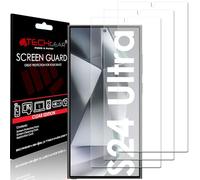 TECHGEAR Lot de 3 films de protection d'écran compatibles avec Samsung Galaxy S24 Ultra, protecteurs d'écran LCD transparents