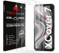 TECHGEAR Lot de 3 protections d'écran en verre pour Samsung Galaxy Xcover 7/Xcover 7 Pro - Bords arrondis 2,5D - Dureté 9H - Clarté cristalline - Résistant aux rayures - Sans bulles