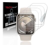 TECHGEAR Lot de 4 films protecteurs d'écran pour Apple Watch 41 mm Series 9 8 7 & 40 mm Series 6 5 4 SE SE 2 [Screen Cloak Edition] [Couverture complète de l'écran] [HD] [renforcé] [sans bulles]