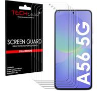 TECHGEAR Lot de 5 films de protection d'écran LCD transparents compatibles avec Samsung Galaxy A56 5G / A56 4G