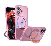TECHGEAR MagSafe Coque pour iPhone 17 de 6,3" avec anneau magnétique, protection fine et résistante aux chocs, dos transparent, protection d'appareil photo et d'écran, compatible avec iPhone 17 (rose)