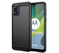 TECHGEAR Moto E13 Coque en fibre de carbone [Stealth Case] Flexible Antichoc Ultra Mince Souple TPU Coque de Protection avec Détails en Fibre de Carbone Conçu pour Motorola Moto E13