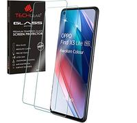 TECHGEAR [Pack de 2 GLASS Edition Compatible avec Oppo Find X3 Lite 5G, Housse de protection d'écran en verre trempé [2.5D Bords Arrondis] [Dureté 9H] [Cristal] [Anti-rayures] [Anti-Bulles]