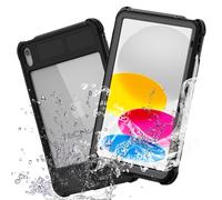 TECHGEAR Poseidon Coque étanche pour iPad A16 1e génération (11"/2025) et iPad 10e génération 11" - Coque robuste antichoc avec protecteur d'écran, support, bandoulière et dragonne