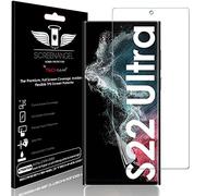 TECHGEAR Protecteur d'écran pour Samsung Galaxy S22 Ultra [Screen Angel] [Lecture Empreinte Digitale] [Usage avec Coque] [sans Bulle] [Couvre écran en Entier] Film TPU Flexible Transparent HD
