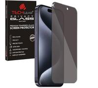 TECHGEAR Protection d'écran anti-espion pour iPhone 15 Pro - Filtre de confidentialité en verre trempé véritable compatible avec iPhone 15 Pro 6,1"