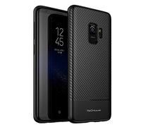 TECHGEAR Raven Case pour Galaxy S9, Coque Anti-Choc Souple en TPU Slim Fit - Etui de Protection Souple en Fibre de Carbone Compatible pour Samsung Galaxy S9
