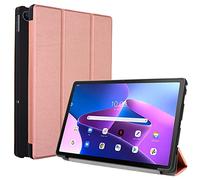 TECHGEAR Smart Coque Compatible avec Lenovo Tab M10 Plus 3e Génération 2022 (10,6 Pouces) TB125 / TB128 - Coque Smart Stand Trois-Pli avec Protection d'Angles [Auto Réveil/Sommeil] - Or Rose