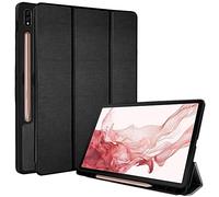 TECHGEAR Smart Coque Compatible avec Samsung Galaxy Tab S8 2022 11,0 Pouces (SM-X700/SM-X706) Coque Smart Case Stand Trois-Pli avec Protection d'Angles [Auto Réveil/Sommeil] - Noir