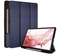 TECHGEAR Smart Coque Compatible avec Samsung Galaxy Tab S8 Plus 2022 12,4 Pouces (SM-X800/SM-X806) Coque Smart Case Stand Trois-Pli avec Protection d'Angles [Auto Réveil/Sommeil] - Blau