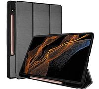TECHGEAR Smart Coque Compatible avec Samsung Galaxy Tab S8 Ultra 2022 14,6 Pouces (SM-X900/SM-X906) Coque Smart Case Stand Trois-Pli avec Protection d'Angles [Auto Réveil/Sommeil] - Gris