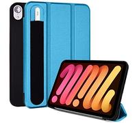 TECHGEAR Smart Coque pour iPad Mini 6 2021, iPad Mini 7 2024 (8,3 Pouces), [Compatible Apple Pencil] Coque Smart Case Stand Trois-Pli avec Protection d'Angles - Bleu Clair