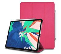 TECHGEAR Smart Coque pour iPad Pro 11 2018, [Compatible Pencil] Coque Smart Case Stand Trois-Pli avec Protection d'Angles [Auto Réveil/Sommeil] pour iPad Pro 11 Pouces 2018 Seulement - Rose
