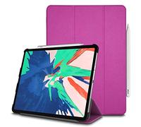 TECHGEAR Smart Coque pour iPad Pro 11 2018, [Compatible Pencil] Coque Smart Case Stand Trois-Pli avec Protection d'Angles [Auto Réveil/Sommeil] pour iPad Pro 11 Pouces 2018 Seulement - Violet