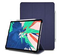 TECHGEAR Smart Coque pour iPad Pro 11 2018, [Compatible Pencil] Coque Smart Case Stand Trois-Pli avec Protection d'Angles [Auto Réveil/Sommeil] pour iPad Pro 11 Pouces 2018 Seulement - Bleu