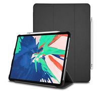 TECHGEAR Smart Coque pour iPad Pro 11 2018, [Compatible Pencil] Coque Smart Case Stand Trois-Pli avec Protection d'Angles [Auto Réveil/Sommeil] pour iPad Pro 11 Pouces 2018 Seulement - Noir